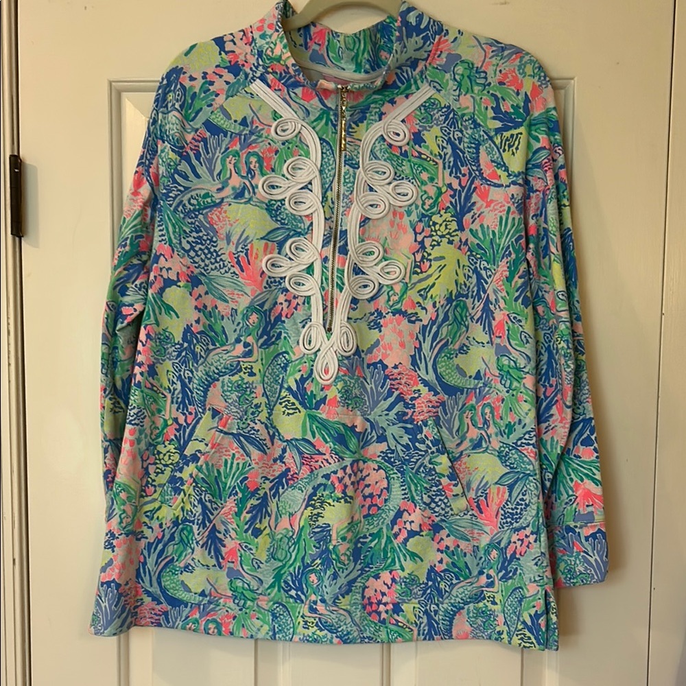 Lilly Pulitzer Tropical Print Long Sleeve Top - size large